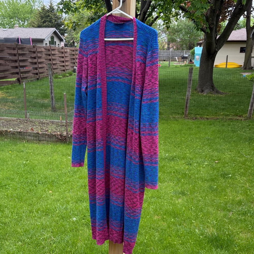 Lane Bryant Cardigan in Blue and Pink